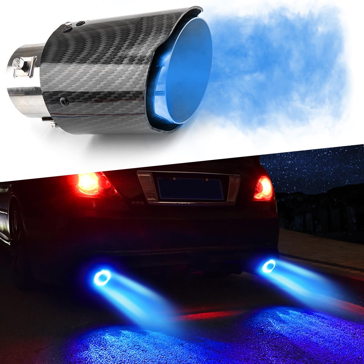 Universal led car exhaust pipe